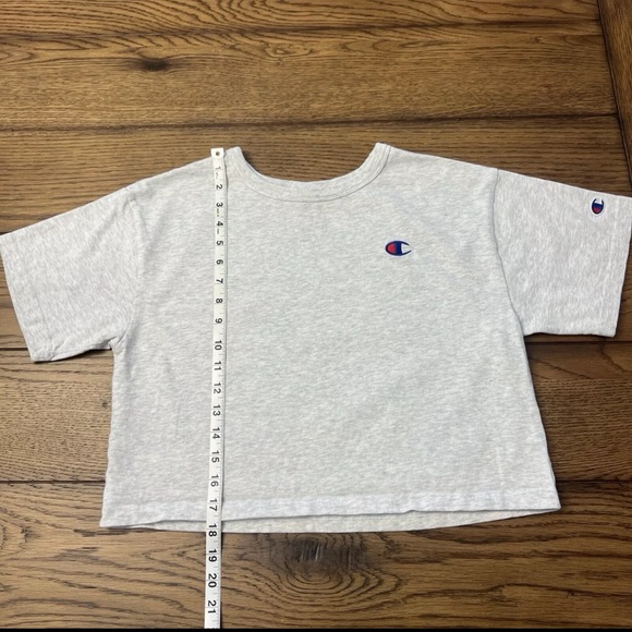 Champion Light Gray Grey Crop Top Cropped Tee T-Shirt Women’s Size Small Classic - Picture 1 of 10